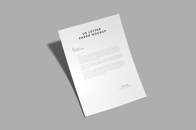 Mockup di carta da lettere degli stati uniti