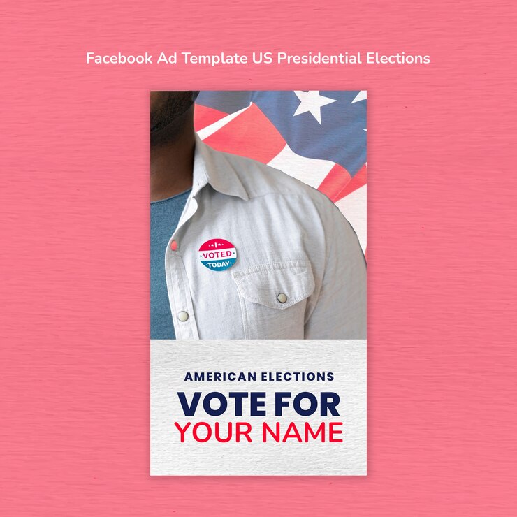 PSD us presidential election facebook ad template design