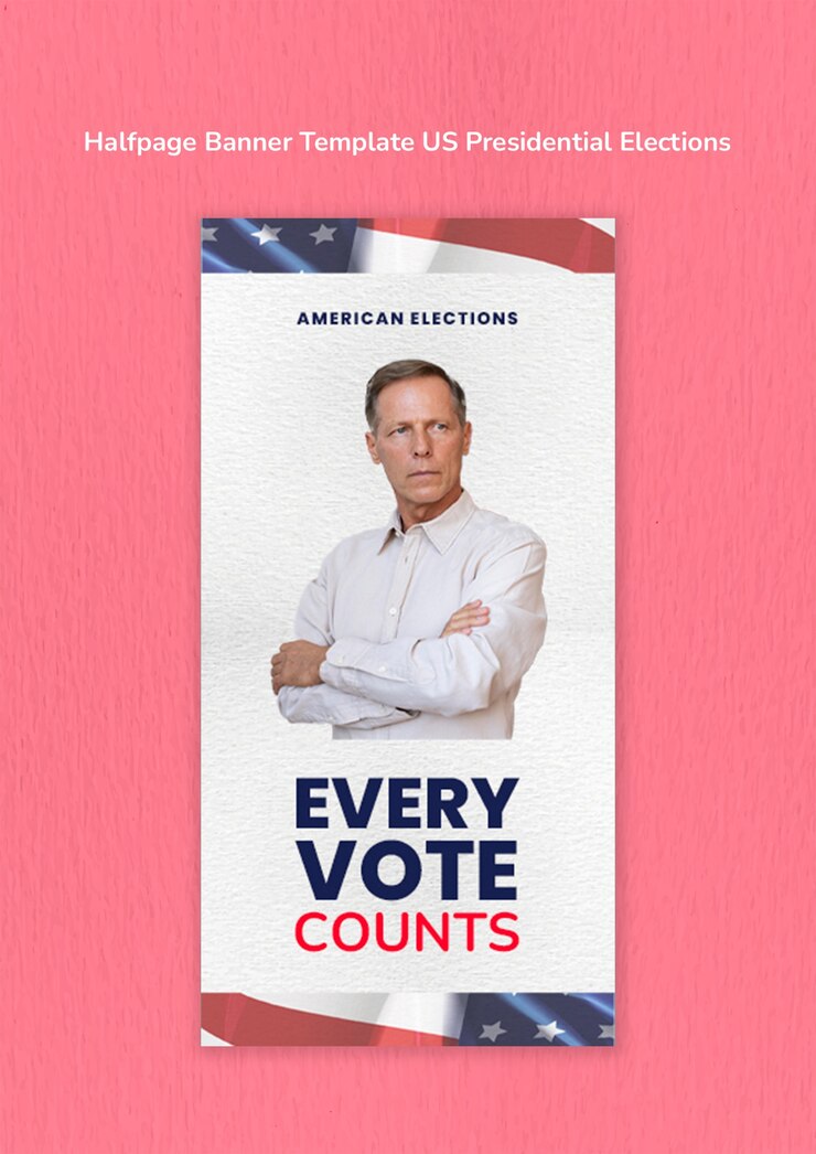 PSD us presidential election halfpage banner template design
