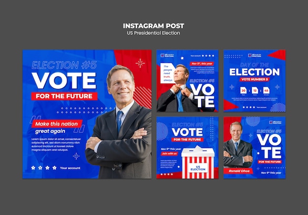 us presidential election instagram template design