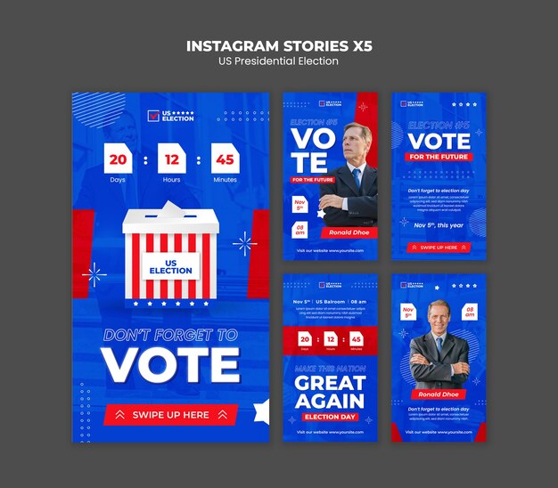 us presidential election instagram template design