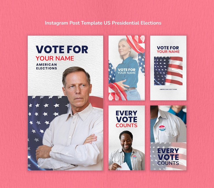 PSD us presidential election instagram template design