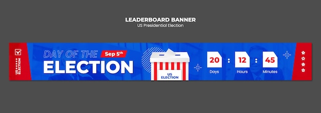 us presidential election leaderboard banner template design