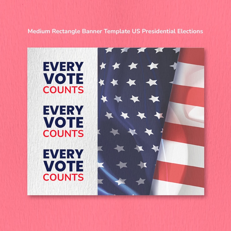 PSD us presidential election medium banner template design