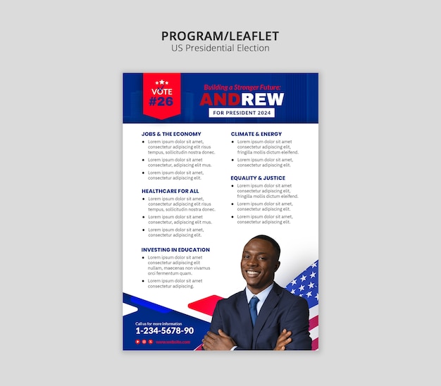 us presidential election program template design
