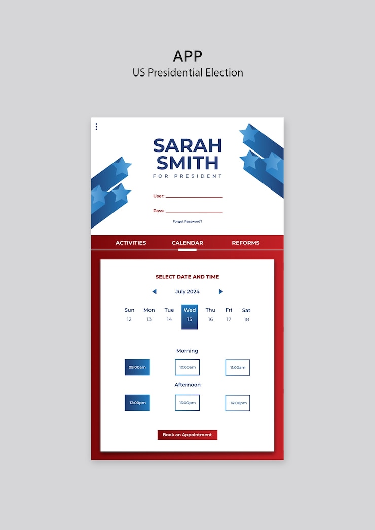 PSD us presidential election template