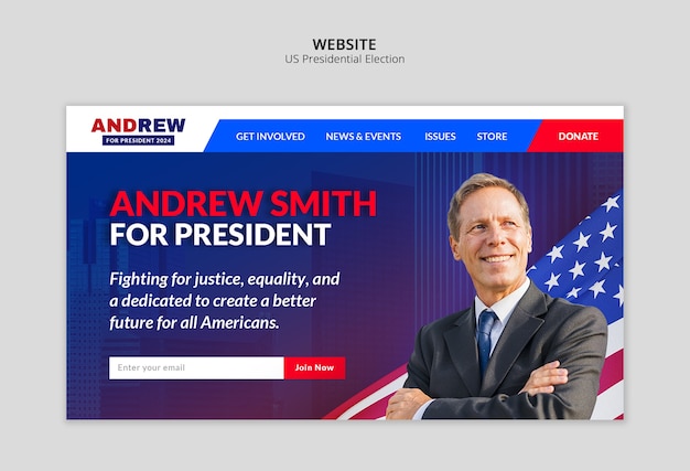 us presidential election website template design