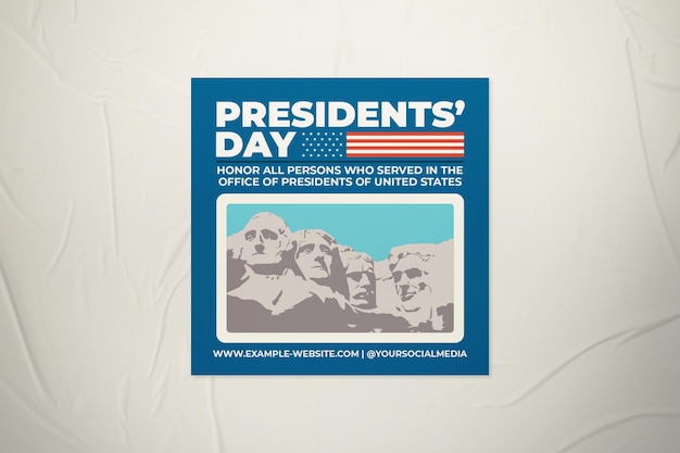 PSD post su instagram del giorno dei presidenti degli stati uniti