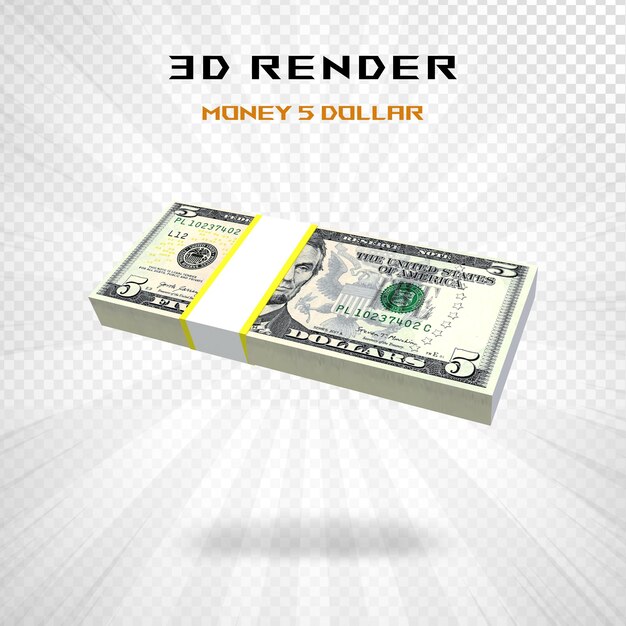 PSD usa 100 dollar currency 3d rendering