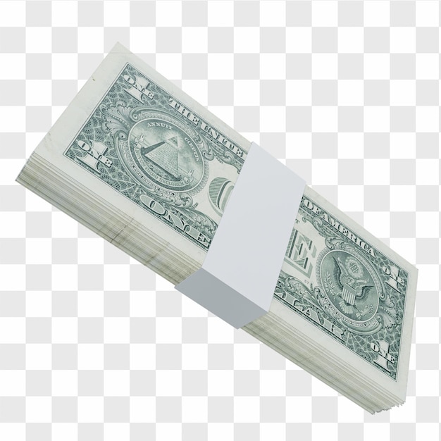 PSD 미국 통화 달러 1: 미국 달러 미국 지폐의 스택