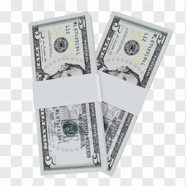 PSD usa currency dollar 5: stack of us dollar usa banknote