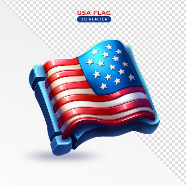 USA flag 3d render Independence day 4th of July