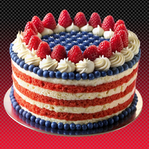 PSD usa flag cake on transparent background