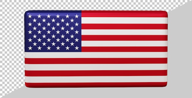 PSD usa flag with 3d modern style