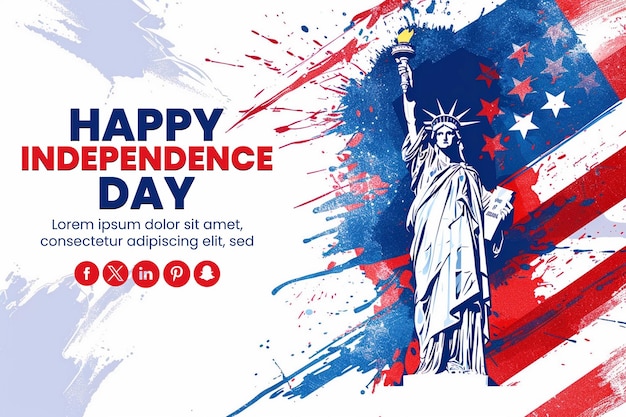 PSD usa independence day poster 4th july