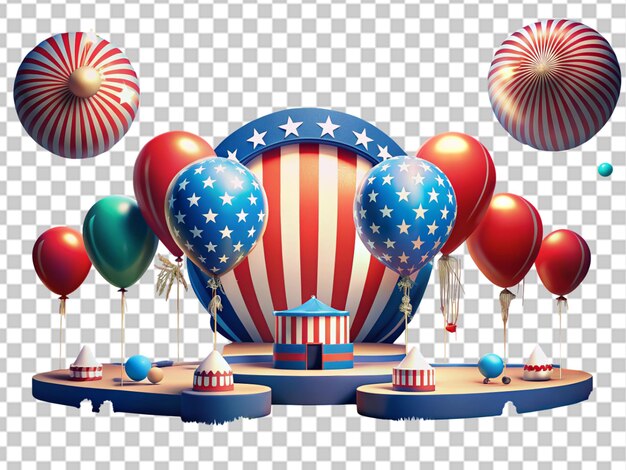 PSD usa independence day39s composition with 2d balloons