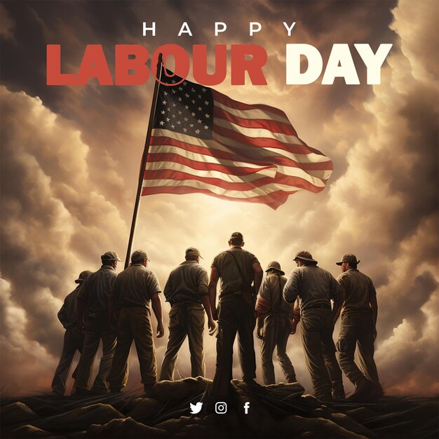 PSD usa labour day celebration template