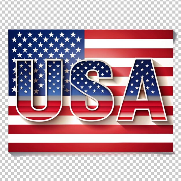 PSD usa letters with united states flag