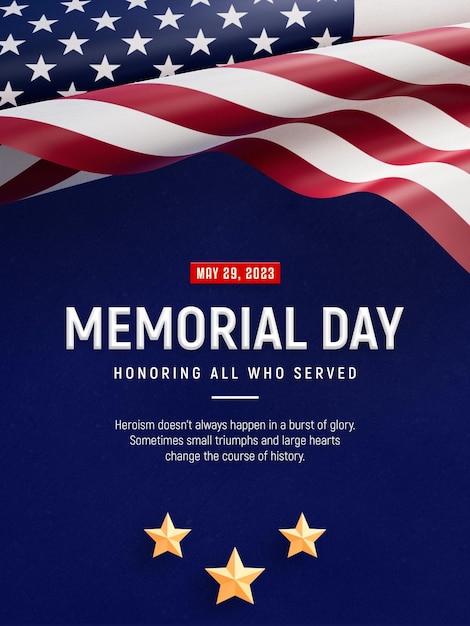 Usa memorial day 3d social media post story template