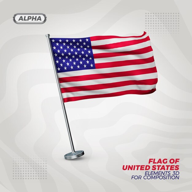 Usa realistic 3d textured flag 