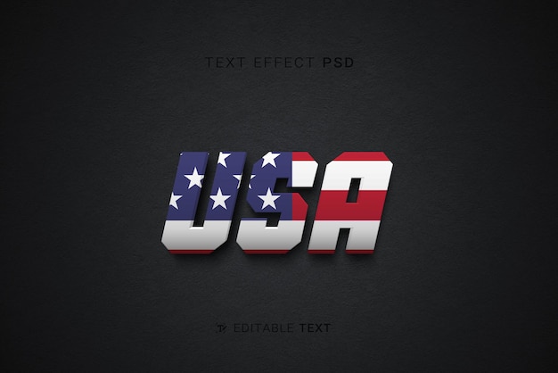 PSD usa text effect