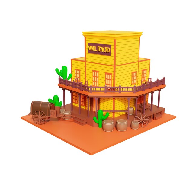 PSD usa traditional 3d illustration