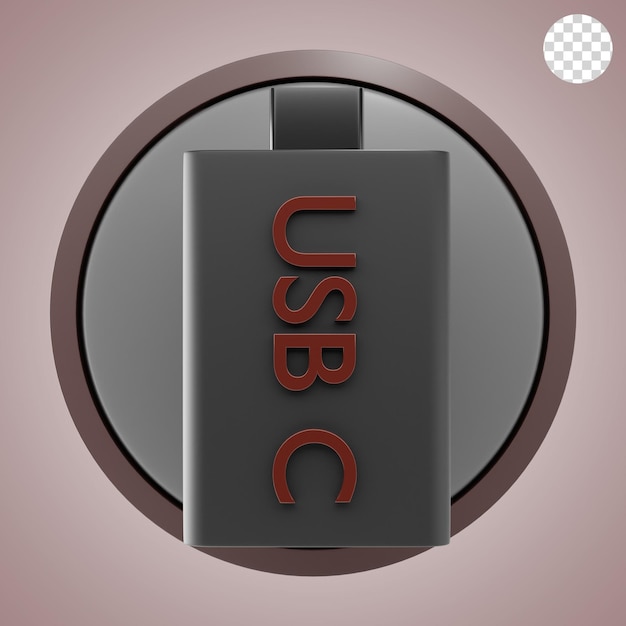 usb c storage 3d icon and illustration