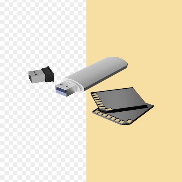 キャップが白で背景が黄色のUSBケーブル。