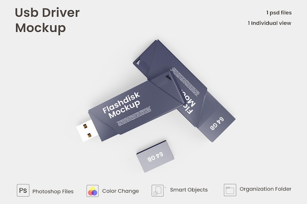 PSD modello di unità usb premium psd