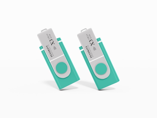 Mockup di branding di unità flash usb