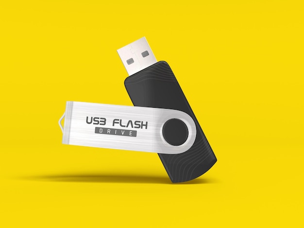 Usb flash drive branding mockup