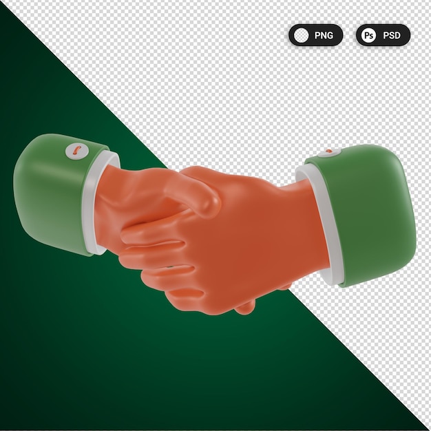 PSD uścisk dłoni biznes 3d ikona renderowania