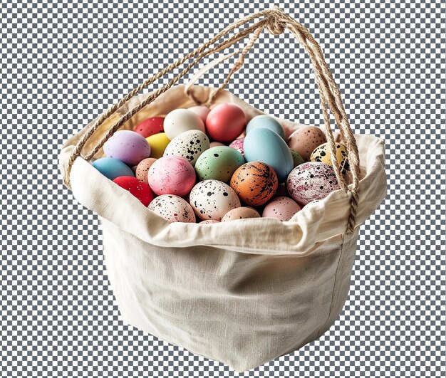 PSD of use egg hunt canvas tote bag isolated on transparent background