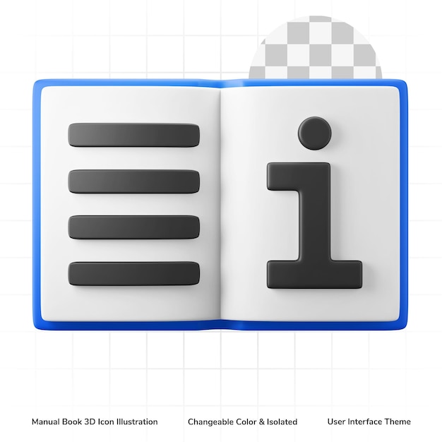 use manual book user interface theme 3d icon render editable isolated