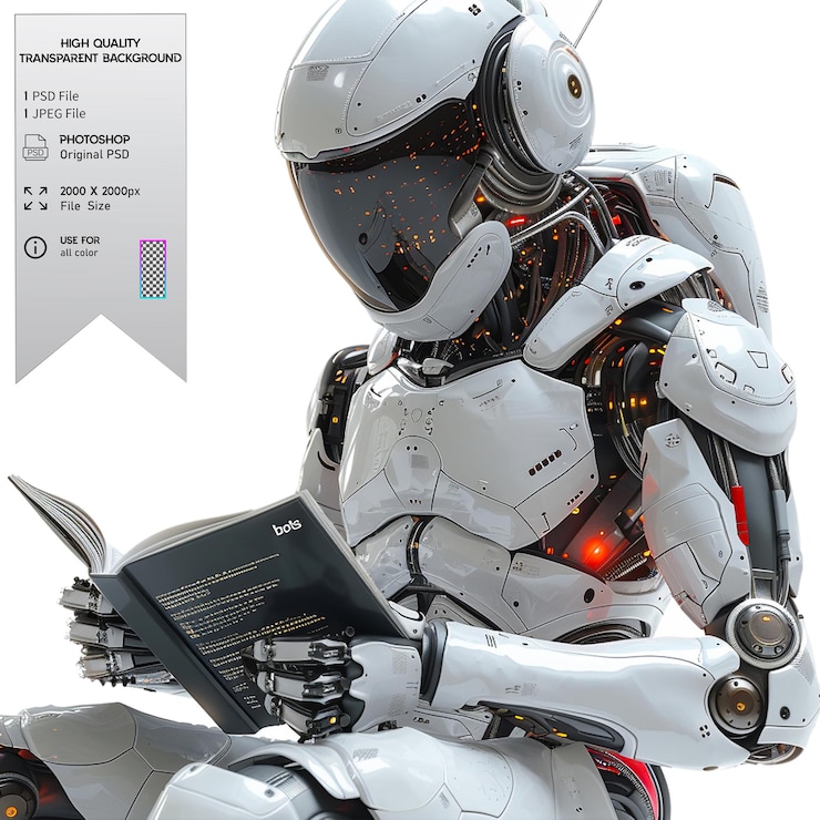 PSD the use of software robots or bots to automate repetitive tasks on transparent background