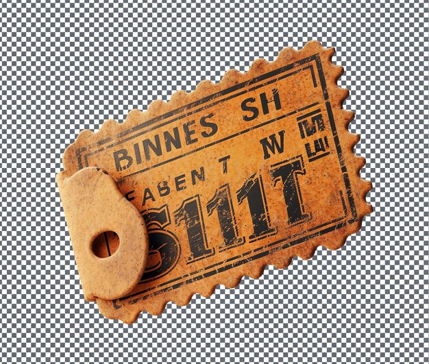 PSD of use ticket isolated on transparent background