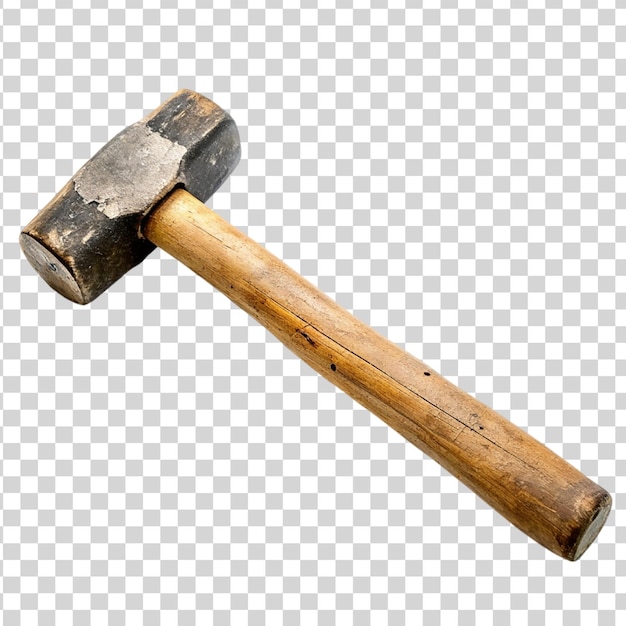 PSD used sledge hammer isolated on transparent background