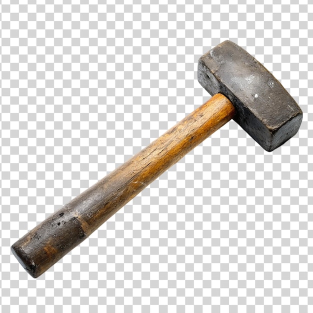 PSD used sledge hammer isolated on transparent background