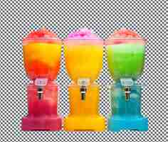 PSD useful rainbow slushy machines isolated on transparent background