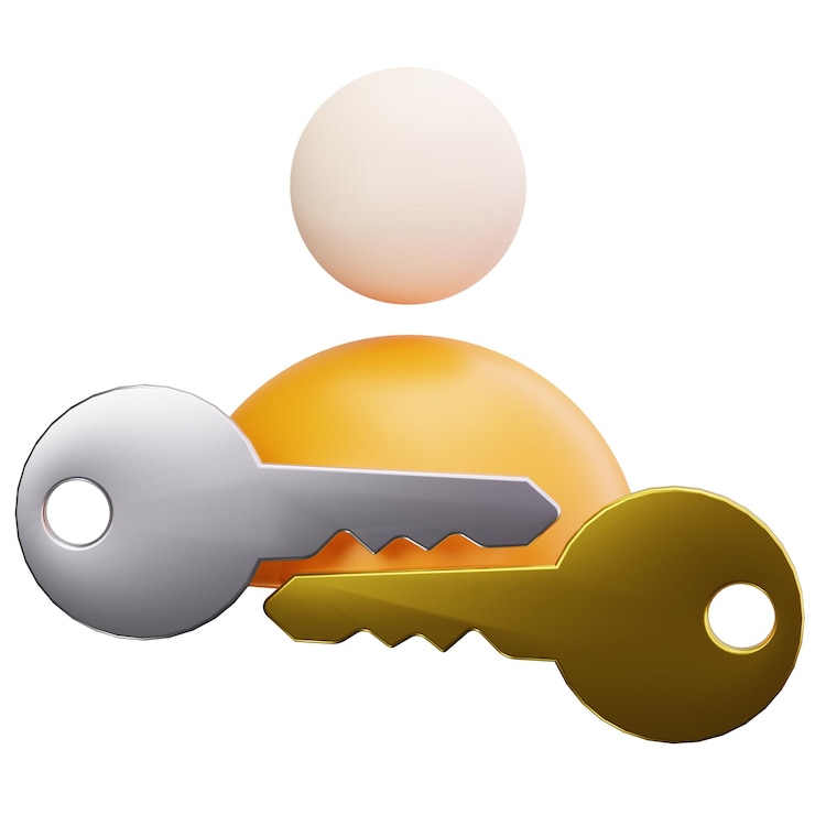 PSD user authentication with keys illustration