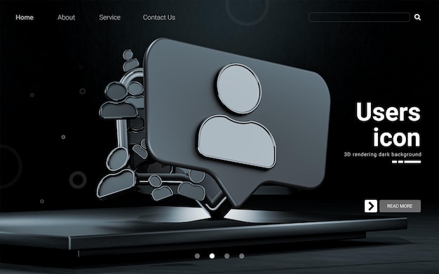 значок пользователя 3d визуализация темный фон иллюстрации для обложки карты социальных сетей плакат