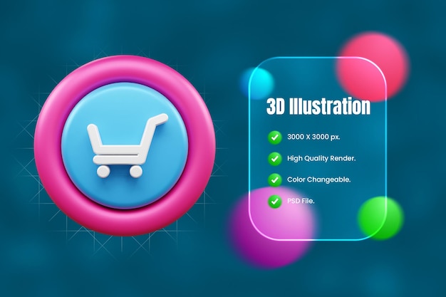 Иллюстрация икона пользовательского интерфейса 3D или икона веб-интерфейса пользователя и приложений