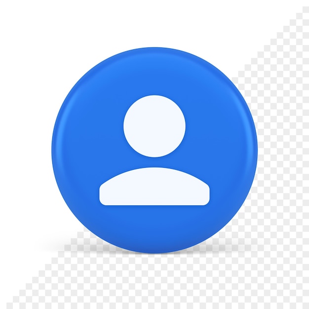 PSD user person human contact button cyberspace account information web app 3d realistic icon