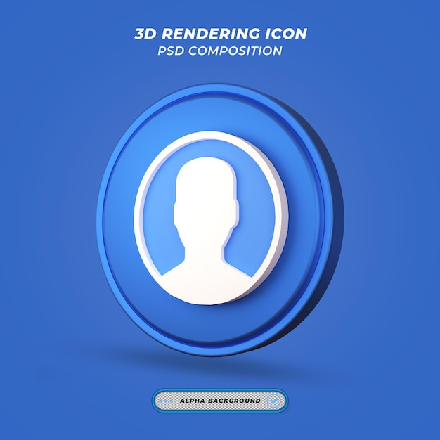 User person icon in 3d rendering