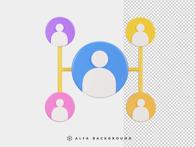 User profile on network icon 3d rendering vector illustration