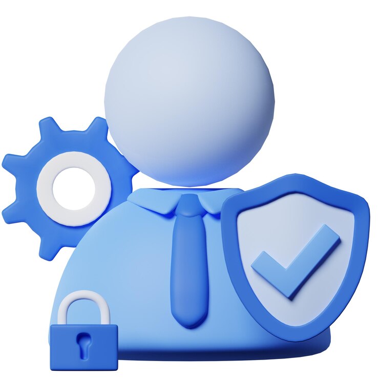 PSD user security data privacy business start up 3d