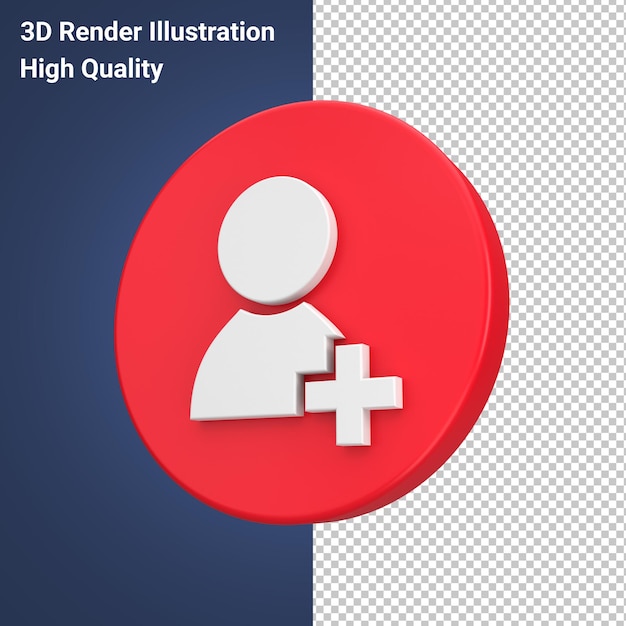 PSD user with plus 3d rendered