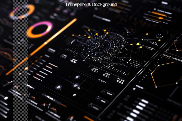 Users can interact with different elements of the infog on transparent background