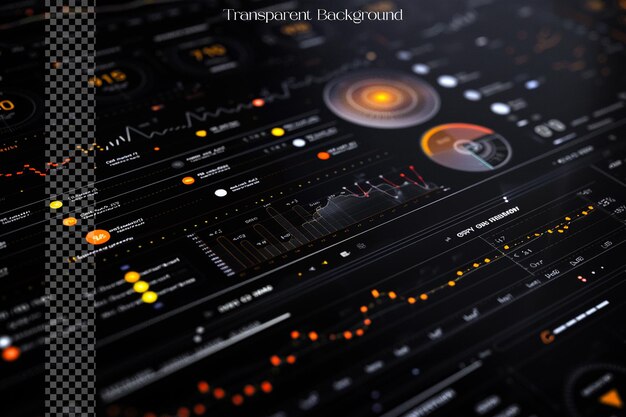 Users can interact with different elements of the infog on transparent background