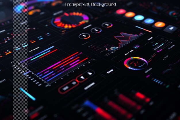 Users can interact with different elements of the infog on transparent background